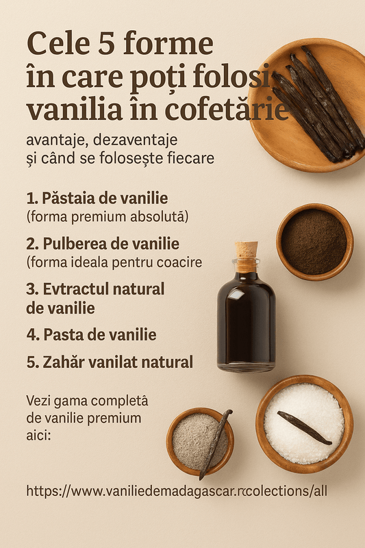 Cele 5 forme în care poți folosi vanilia în cofetărie – avantaje, dezavantaje și când se folosește fiecare - Vanilla Europe s.r.l